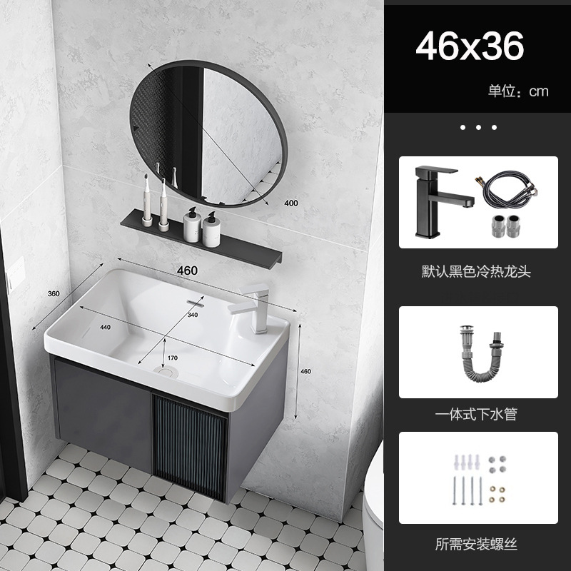 Baño de aluminio espacio puerta de vidrio gabinete de baño pequeño gabinete de lavabo doméstico combinación balcón lavabo piscina