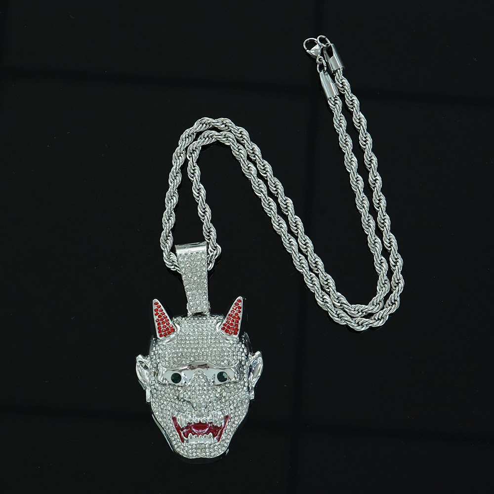 Hip Hop transfronterizo nuevo colgante de cráneo fantasma japonés Hiphop moda moda para hombres joyería collar al por mayor
