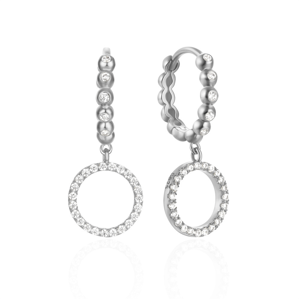 1 Paire Style Simple Géométrique Couleur Unie Placage Argent Sterling Boucles D'oreilles display picture 8