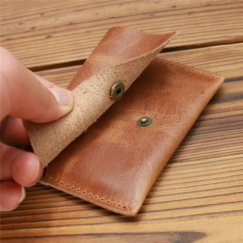 K card bag factory supply crazy horse leather men's wallet genuine leather simple first layer cowhide retro casual wallet wholesale