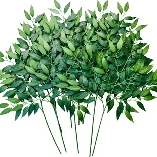 Amazon for simulation willow factory direct supply fake green plant Elaeagnus angustifolia leaf simulation plant green leaf decoration wholesale