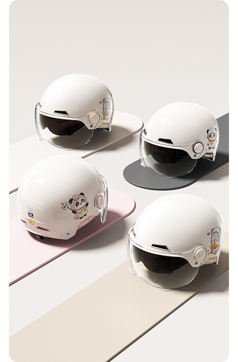 Cable Helmet Electric Vehicle Women's 3C Certified All-Season Universal Cute Winter Warm Motorcycle Helmet for Men