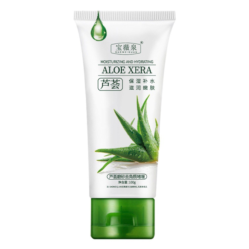 Baojiquan aloe vera exfoliante gel profundo suave limpieza de poros exfoliante facial exfoliante fábrica al por mayor