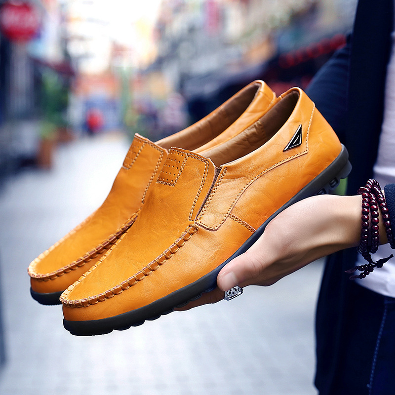 Herren Slipper Aus Echtem Leder Bequeme Freizeitschuhe Sommer_voghion.com