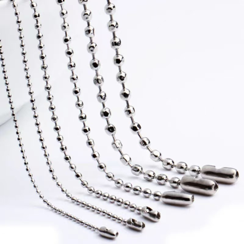 10m Selling 304 Stainless Steel Bead Chain Curtain Chain Metal Chain Wave Bead Chain DIY Jewelry Accessories Ball Bead Chain