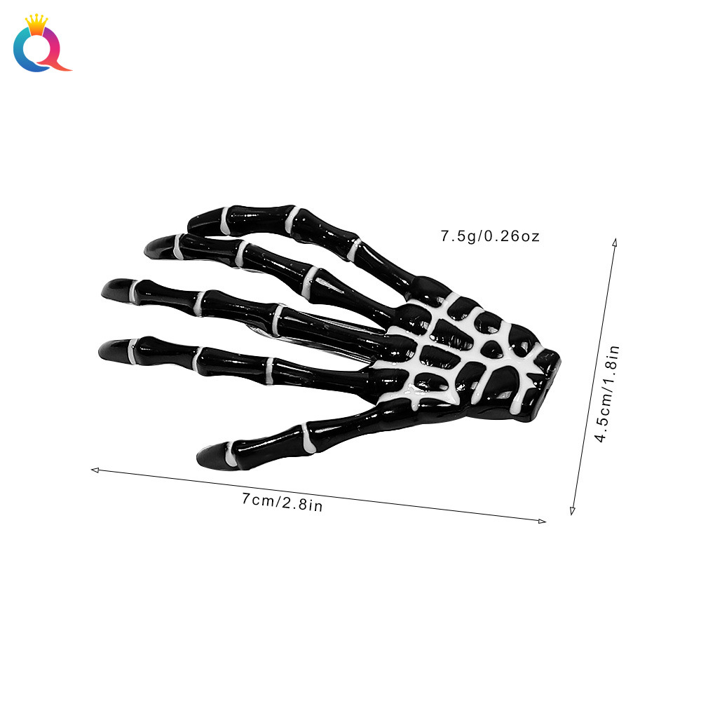 11g Weight Hair Clip Hair Accessories Type 1 Piece Quantity Daily, Festival Occasion Alloy Material Halloween Festival Ghost Hand Pattern Women's Gender Hip-Hop Style Halloween Hip-Hop Women's Ghost Hand Alloy Hair Clip 6