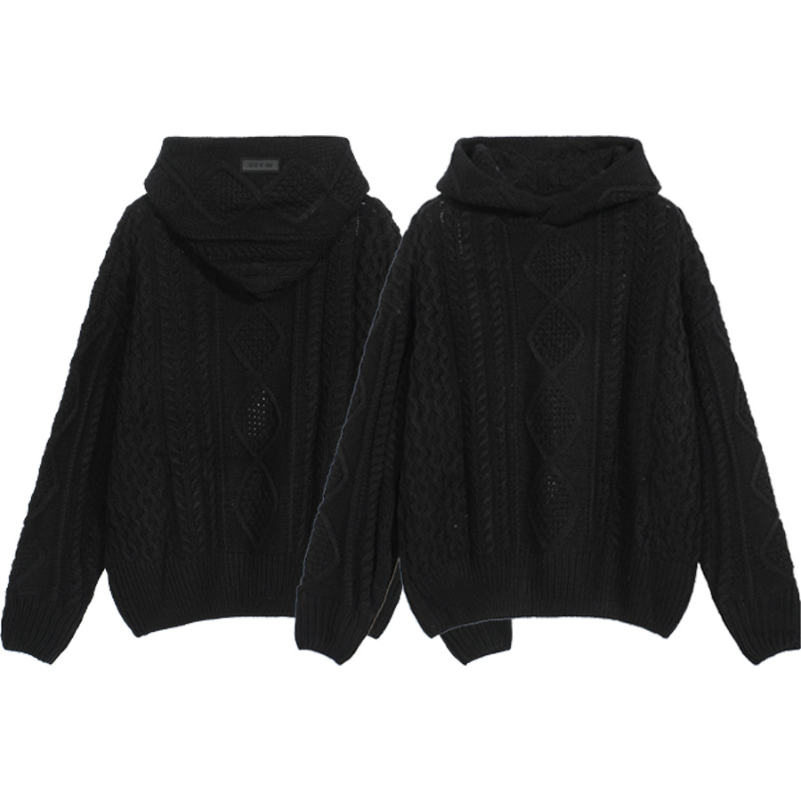 23FW nueva serie FOG ESSENTIALS High Street color sólido suéter hombres y mujeres sueltos suéter con capucha moda