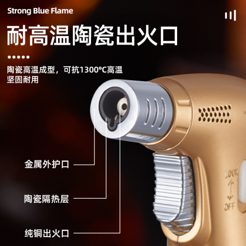 Handheld welding gun three-fire flame gun igniter windproof lighter point moxibustion cigar barbecue baking manufacturer wholesale