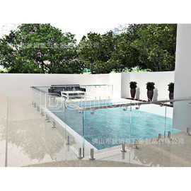 半山别墅泳池钢化玻璃栏杆 大厦天台泳池栏杆 海边别墅浴池护栏