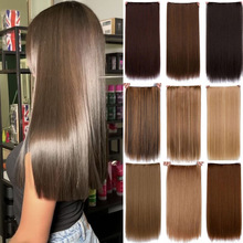 外贸高温丝一片式假五卡接发片直发接发帘假发无痕自然接发片