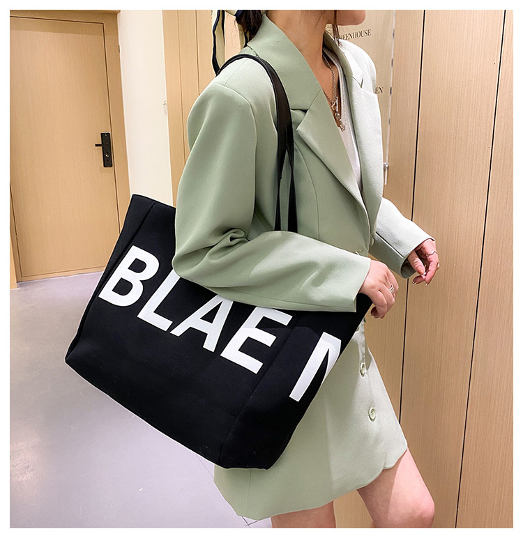 Women's Large Canvas Letter Basic Classic Style Open Tote Bag display picture 12