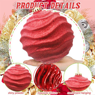 Cross-Border Large Size Glossy Matte Glitter Christmas Ball Christmas Tree Decoration Electroplated Christmas Ball Pendant