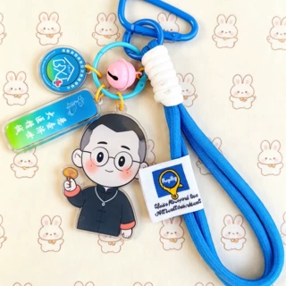 创意亚克力彩色挂绳钥匙扣定制diy卡通动漫文创书包挂件小饰品礼