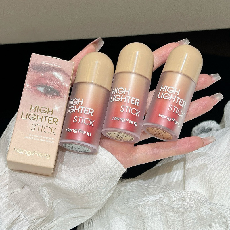 Cross-Border Full English Packaging Fine Shimmer Highlighter Stick, 3D Matte Contouring Highlighter Eyeshadow Liquid, Foreign Trade Version Women's Makeup