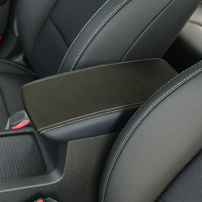 Leather Case Armrest Case Cover — Armrest box - 19-22-black-leather-gray-line