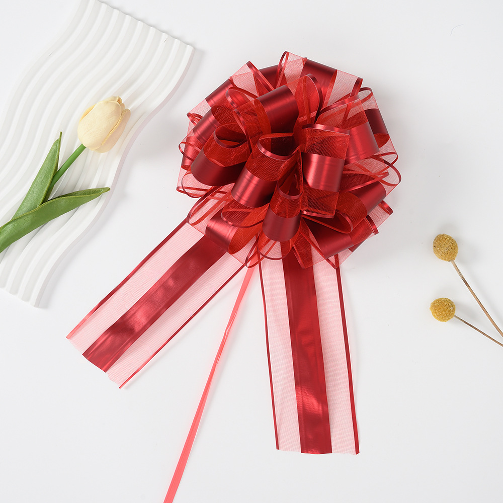 Nuevo 70 nieve mate ajustable bola de flores de Navidad embalaje de regalos de color esférico de color metálico dibujo cinta 7 pulgadas