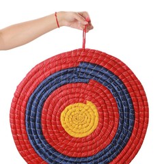 箭靶道具仿古草編全環草靶圓形靶可手提加厚戶外射擊比賽器材