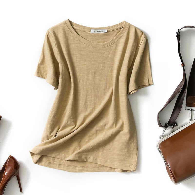 Milk tea color (round neck)