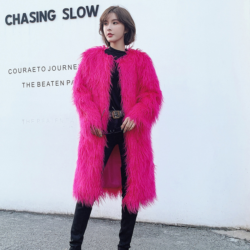 Cross-border Foreign Trade European and American Fur Imitation Fur Beach Wool Lamb Wool Lengthened Fur Coat Personalized Coat Cross-border Foreign Trade European and American Fur Imitation Fur Beach Wool Lamb Wool Lengthened Fur Coat Personalized Coat