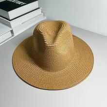 巴拿马草帽男女夏天海边遮阳防晒帽子遮脸防紫外线爵士礼帽沙滩帽