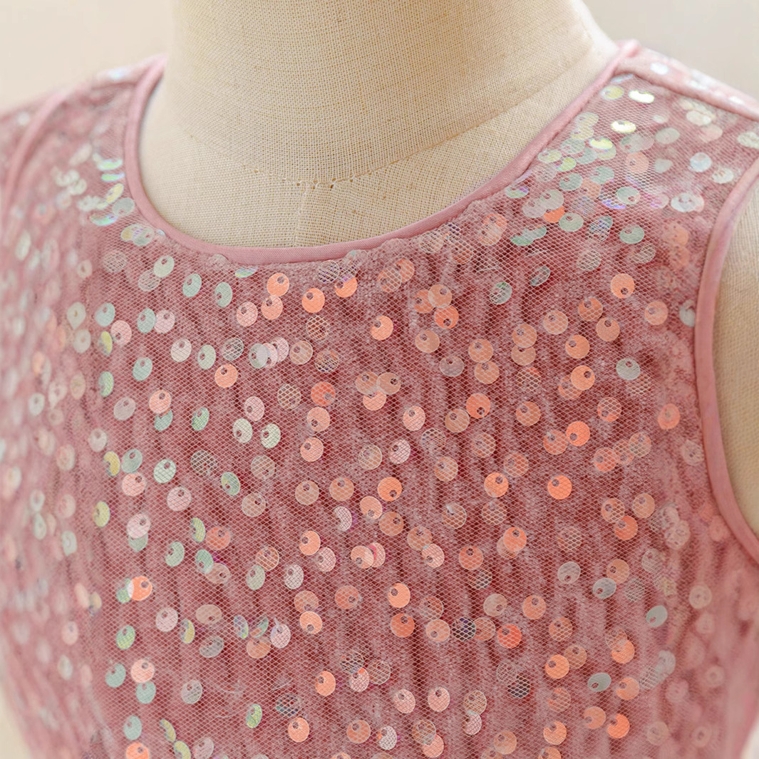 Vestido para niños, vestido de princesa, hilo esponjoso con lentejuelas, vestido de fiesta de niña de flores, vestido de lavado de un año para bebés