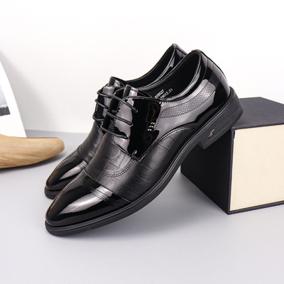 509527头层牛皮商务男士正装单鞋系带新款真皮四季工作鞋粗跟皮鞋|ms