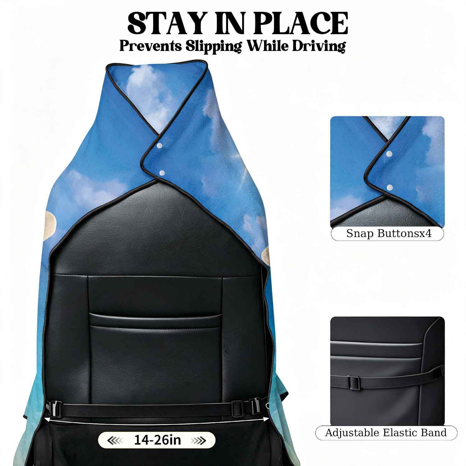 2-piece dual-use car seat cover, ultra-fine fiber, can be used as a beach towel, printed car protective seat cover 13
