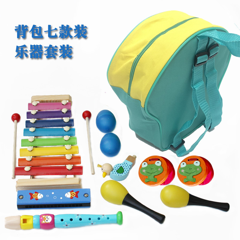 Traje de instrumento musical 19 piezas Instrumento de percusión infantil jardín de infantes para niños música para bebés educación temprana material didáctico 1,2