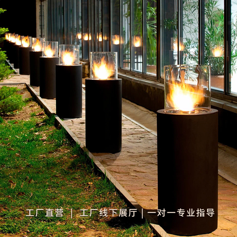 燃气酒精取暖壁炉桌花园庭院火坑户外庭院民宿安全酒精取暖壁炉桌