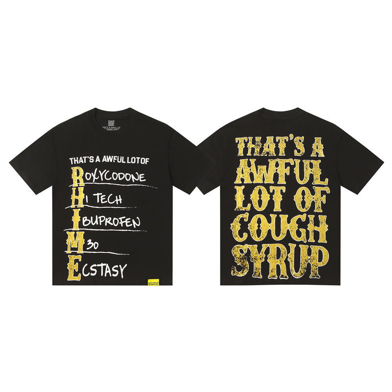 あれ。 SA AWFUL LOT OF COUGH SYRUP メンズ ヒップホップ ラップコラボ 半袖Tシャツ|undefined
