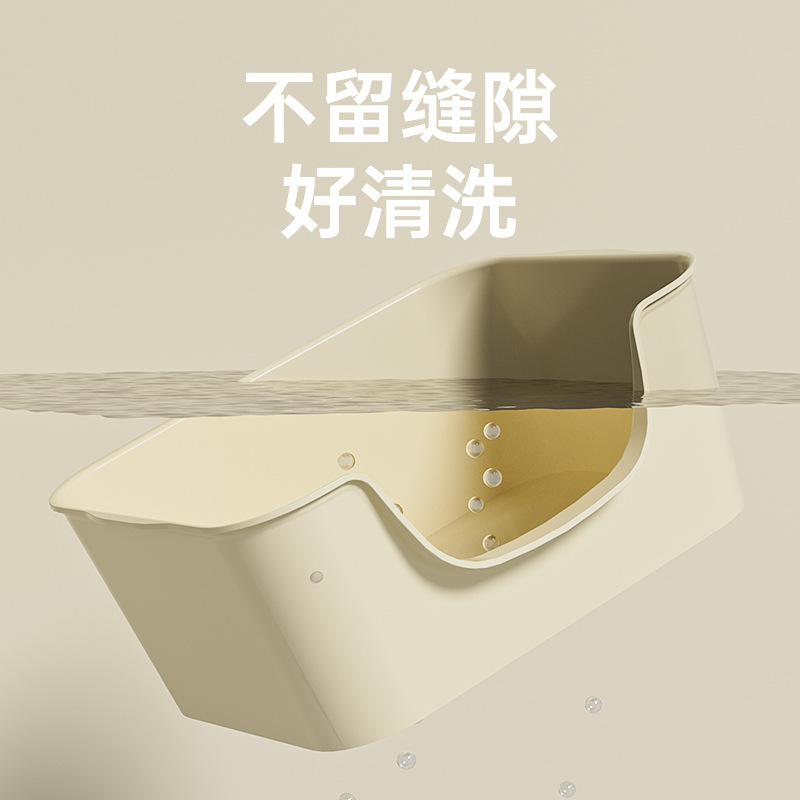 Caja de arena para gatos de gran tamaño grande abierto semi-cerrado gato inodoro anti-salpicaduras caja de arena para gatos Cuenca del gato suministros universales