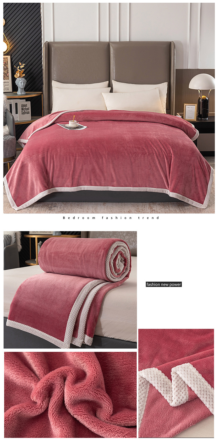 Unisex-Promi-Heißverkauf doppelseitige verdickte Milchsamtdecke Flanelldecke Steppdecke Winterlaken kleine Decke Nickerchendecke_voghion.com