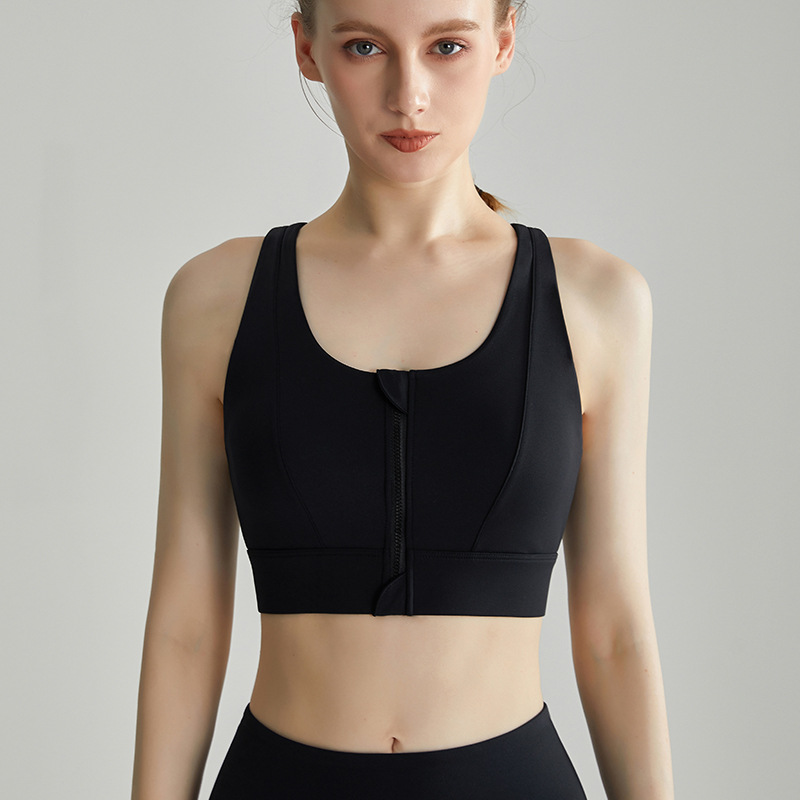 LAHN frontal zipper ropa interior deportiva antichoque recopilación para correr trasera transpirable Lycra con cojín de pecho chaleco de yoga fitness
