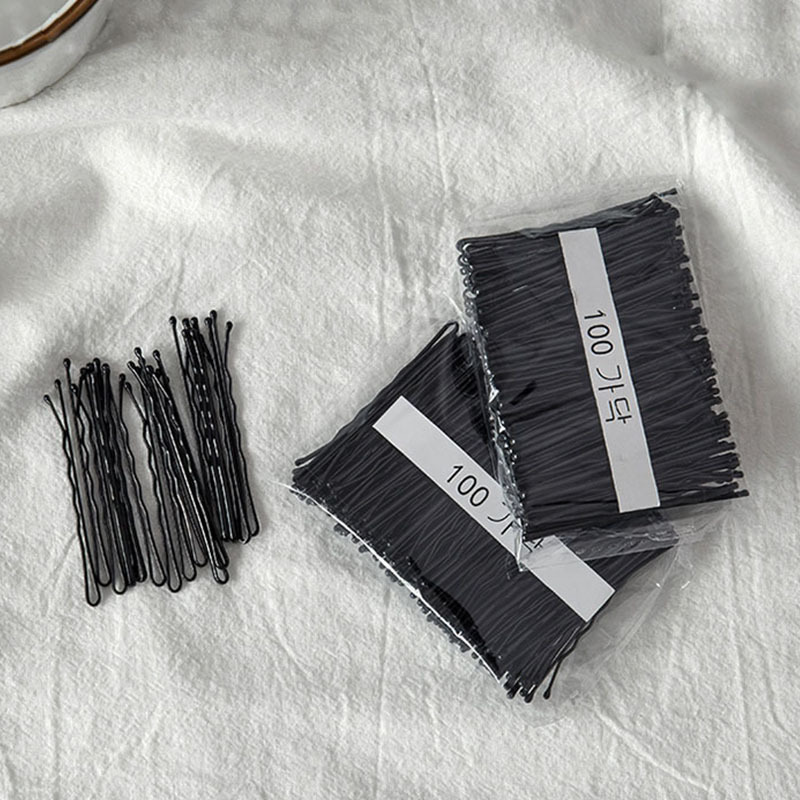 100 Bags ~ Korean Simple Basic Black Hairpin One-Word Clip Girl Side Broken Hair Bangs Clip Side Clip 100 Bags ~ Korean Simple Basic Black Hairpin One-Word Clip Girl Side Broken Hair Bangs Clip Side Clip