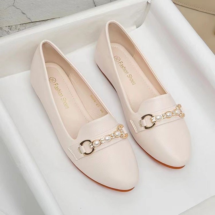 Women's Soft Leather Flat Ballet Shoes Comfortable Nurse Work Flats_voghion.com