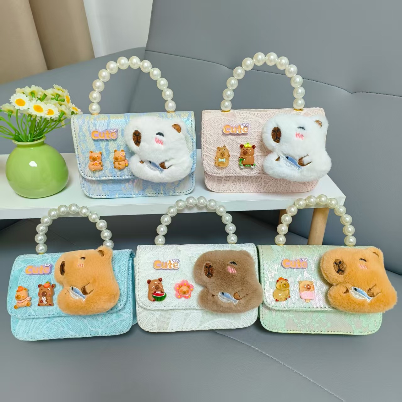 Bolsos infantiles princesa bolso de perlas bolso de Año Nuevo de niña bolso de hombro bolso de cadena bolso pequeño