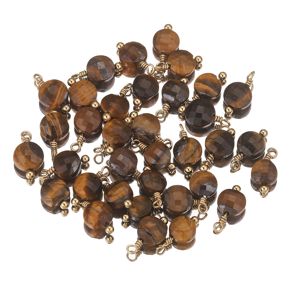 Cruz-frontera europea y americana hecha a mano de piedra natural con cuentas de acero inoxidable colgante accesorios de la joyería DIY en forma de corazón pendientes collar