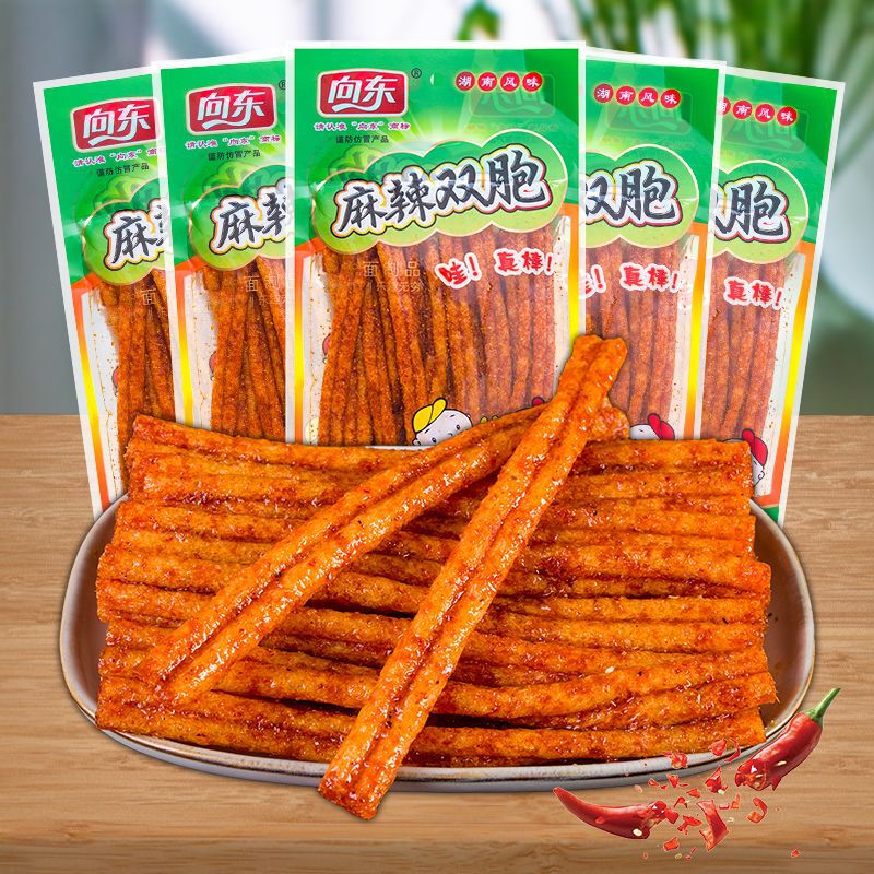 Xiangdong Spicy Twins Spicy Strip Childhood Nostalgia Vegetable Beef Tendon Big Gluten Dormitory Leisure Snacks Wholesale Postage