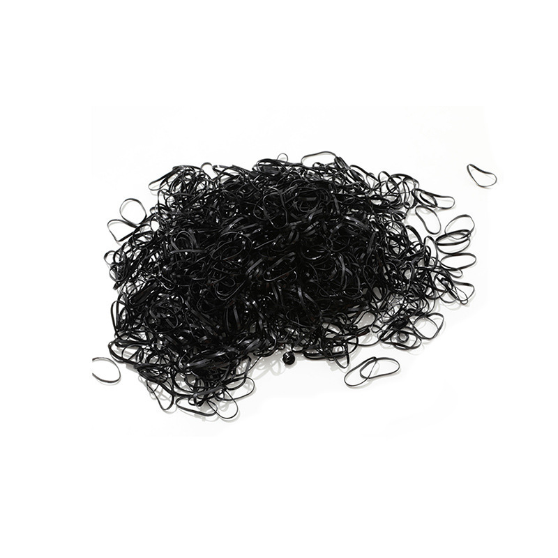 黒色使い捨てゴムバンドヘアゴム 女性用 高弾性 髪を傷めない 子供用ヘアゴム 編み込みヘアゴム 女の子用ヘアリング|undefined