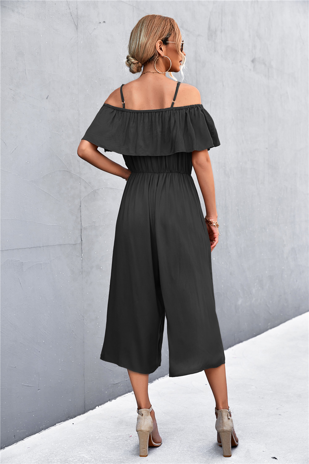 Women's One Shoulder Jumpsuit Loose Casual Summer Strap Romper_voghion.com