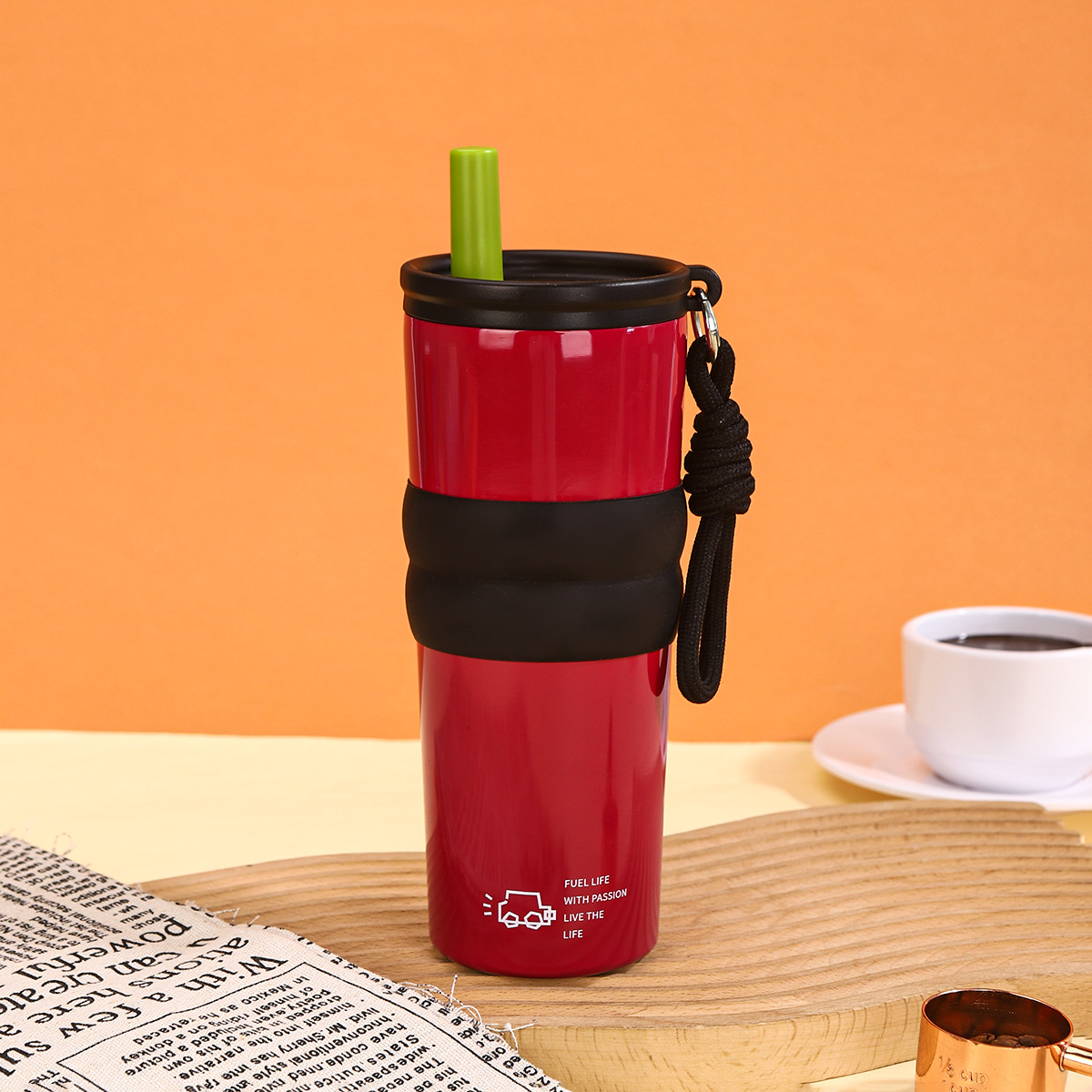 New 316 Stainless Steel Insulated Large-Capacity Ice Cup, Outdoor Top Quality Portable With Handle And Straw, Coffee_voghion.com