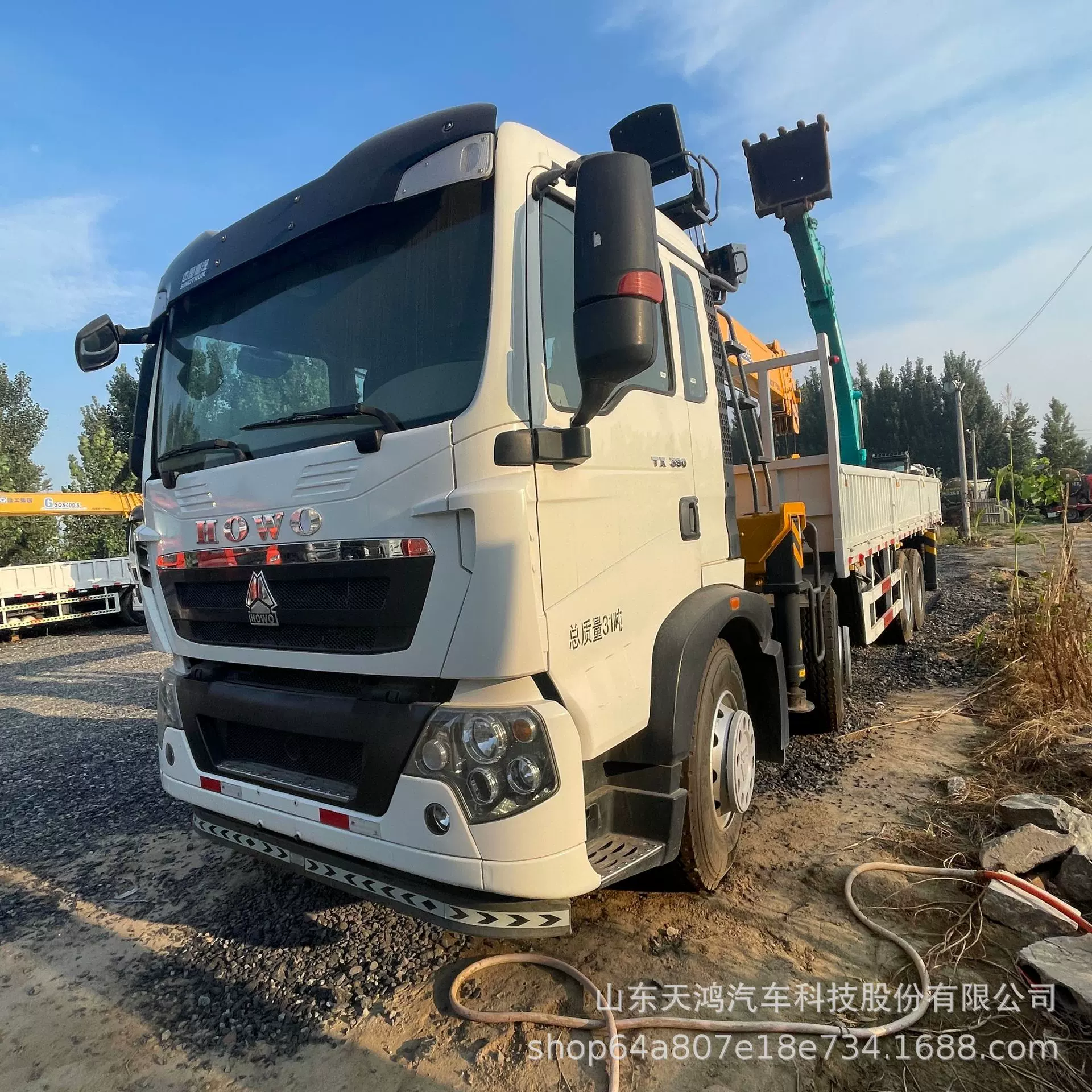 跨境供应重汽豪沃TX8X4随车吊-14吨随车吊工程卡车Truck crane