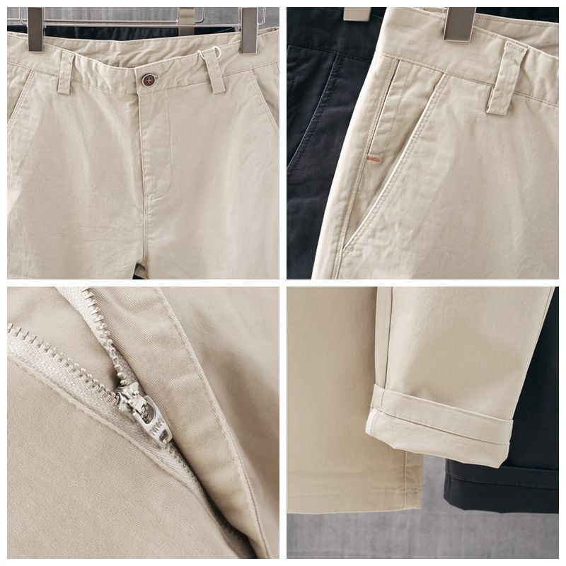 Spring summer new brand youthful and trendy men's casual straight leg tapered versatile pants_voghion.com