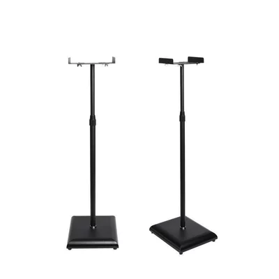 Speaker stand with adjustable height, metal floor-standing surround sound speaker stand, bookshelf, shock-absorbing bracket (Electric car big tripod) - e401-black-one-pair