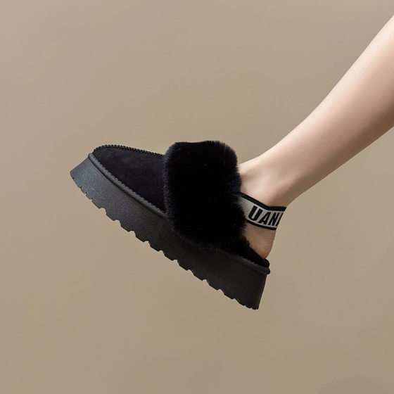 2023 autumn and winter New platform height increasing snow boots women's short suede waterproof non-slip warm cotton-padded shoes