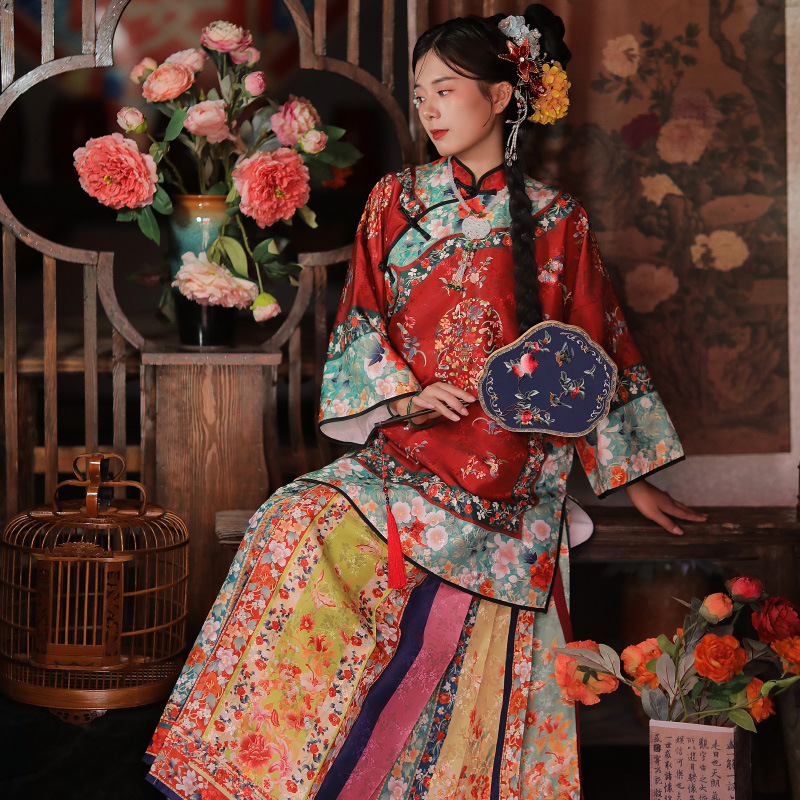 Mid-Autumn Festival Hanfu for Women 2023 New Original Retro Improved Loose-Fitting Performance Costume Horse-Face Skirt Antique Ancient Costume Qing Dynasty Hanfu for Women Mid-Autumn Festival Hanfu for Women 2023 New Original Retro Improved Loose-Fitting Performance Costume Horse-Face Skirt Antique Ancient Costume Qing Dynasty Hanfu for Women