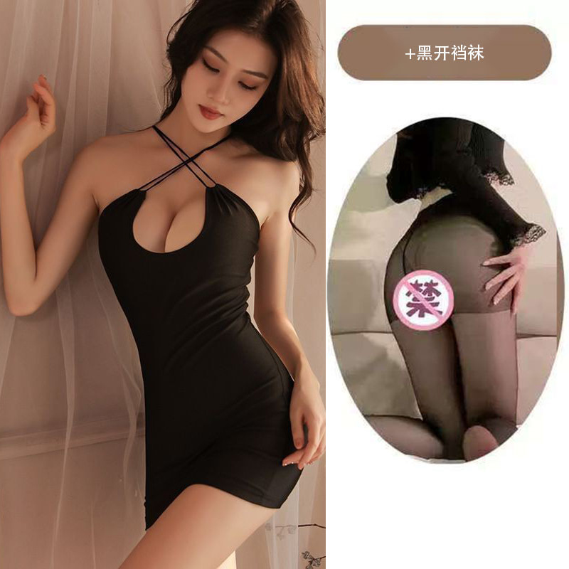 블랙 + 블랙 오픈 양말