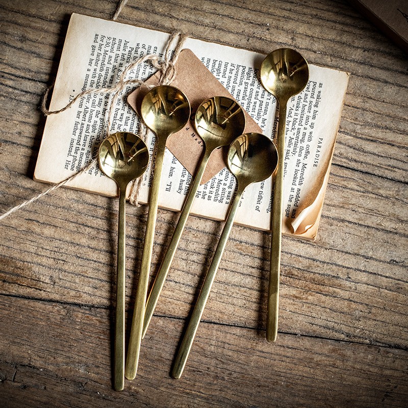 Cuchara de oro, cuchara de café, cuchara de acero inoxidable, cuchara de arroz, cuchara de comida principal, cuchara de arroz, exportación transfronteriza