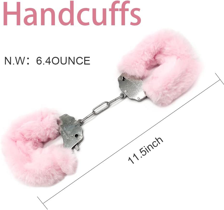 Erotic Sm Three-piece Set With Handcuffs Blindfold And Whip_voghion.com