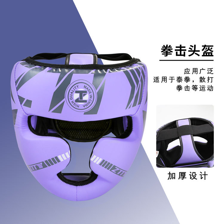 ZTTY al por mayor transfronteriza cabeza de boxeo Muay Thai casco adulto niños deportes protección engrosada equipo de protección cubierta de la cabeza de entrenamiento